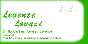 levente lovasi business card